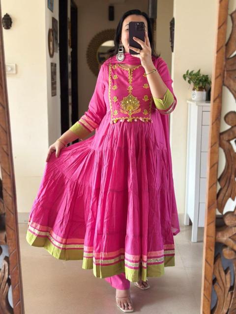 Jaipuri anarkali 3pcs wholesale kurti markets in india